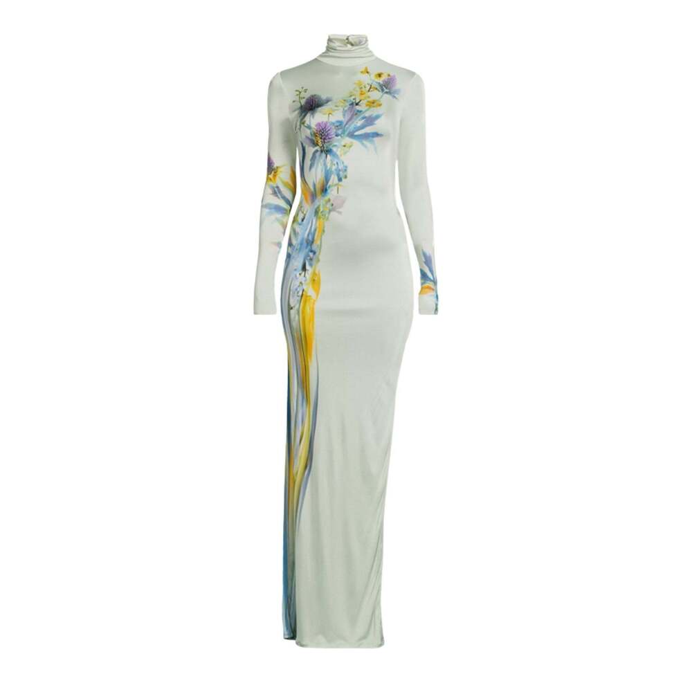 Galvan - Thistle Print Liquid Jersey Gown - FR 36